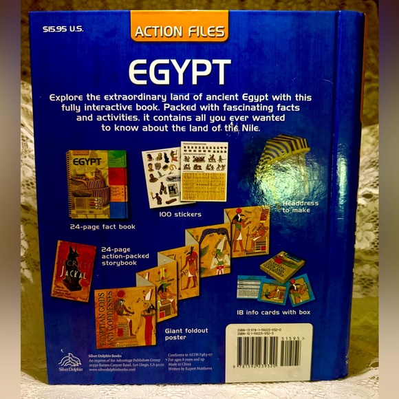 🇪🇬SILVER DOLPHIN🇪🇬 “EGYPT” ACTION FILES 3D HOLOGRAM COVER ACTIVITY BOOK NEW - Picture 2 of 5